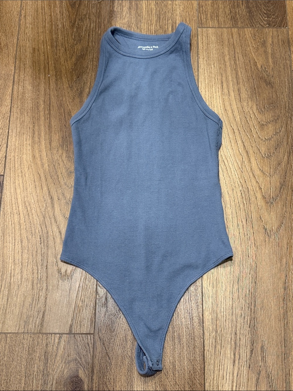 Abercrombie & Fitch Slate Blue Ribbed Tank Bodysuit